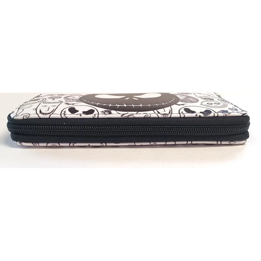 Disney Nightmare Before Christmas Jack Skellington Zip Around Wallet Black White